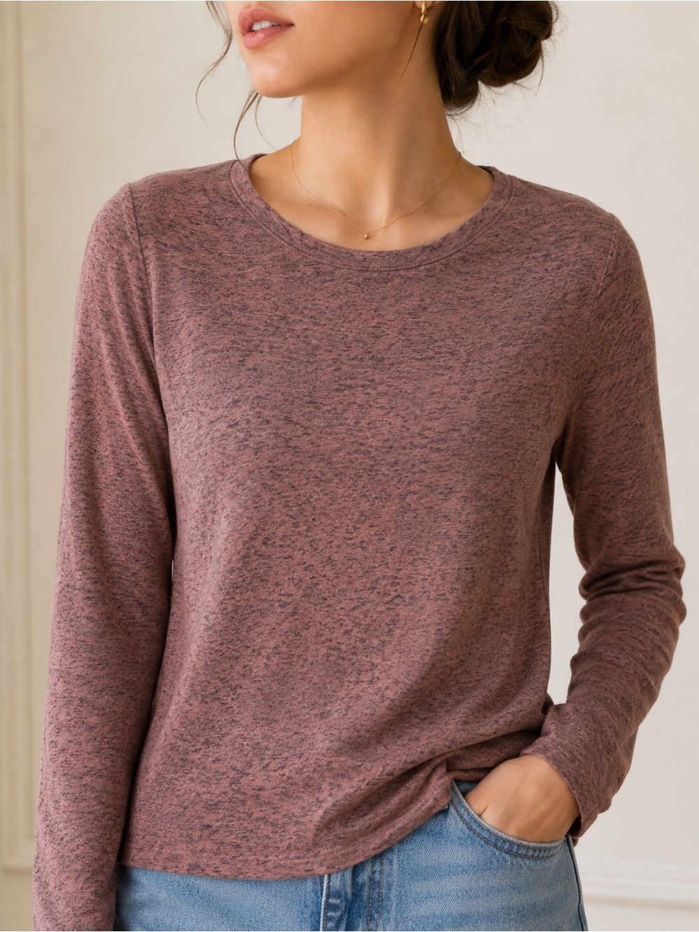 NWT Old Navy long-sleeved t-shirt tee crew-neck sweatshirt jersey pink med